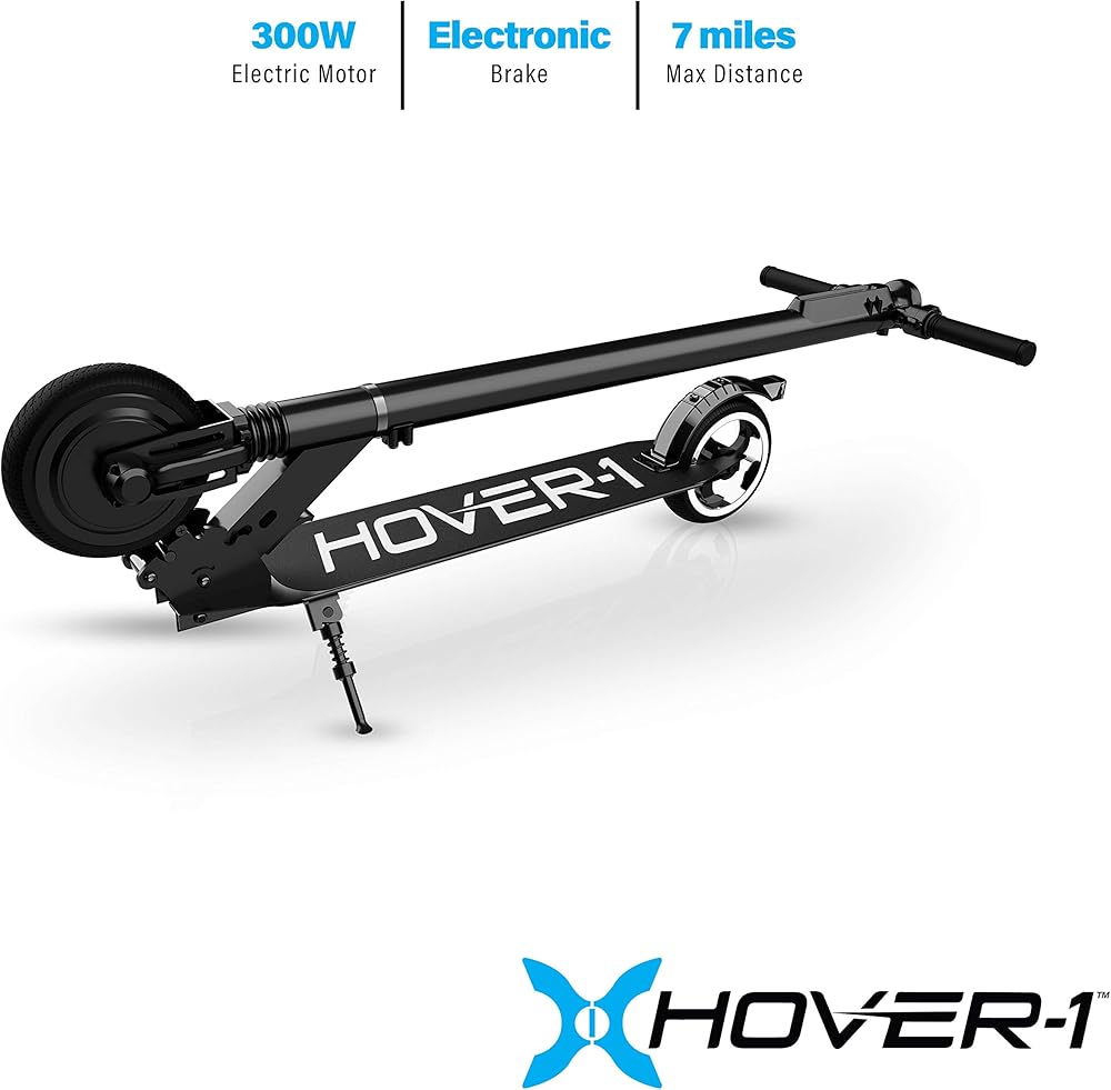 Hover-1 Rally Electric Scooter | 12MPH, 7 Mile Range, 4HR Charge, LCD Display, 6.5 Inch High-Grip Tires, 220LB Max Weight, Cert. & Tested - Safe For Kids, Teens & Adults