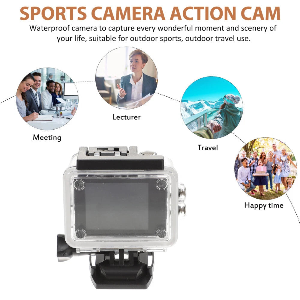 Action Camera with Waterproof Body