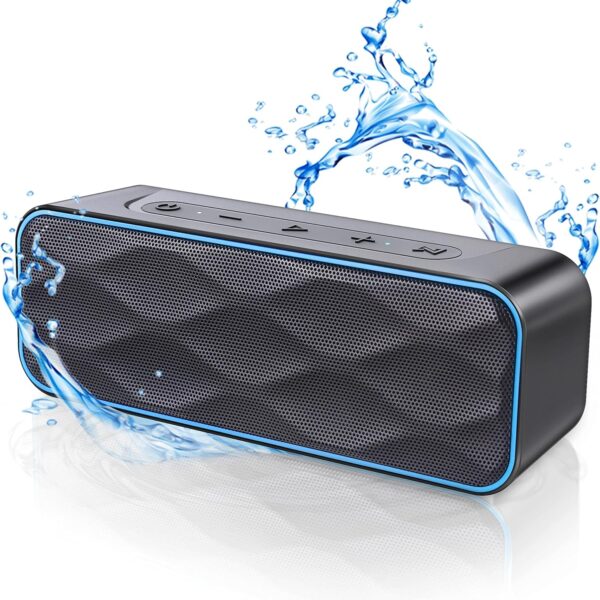 Maoifaec Bluetooth Speaker, Wireless Speaker, 20W, 36 Hours Playback, IPX7 Waterproof, Stereo, Built-In Mic and Dual TWS Function, Small, Portable, Bath, Beach, Pool
